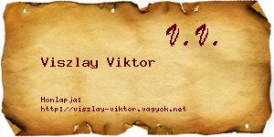 Viszlay Viktor névjegykártya